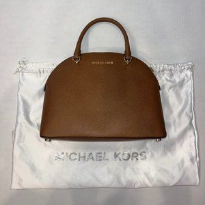 Michael Kors EMMY Large Dome Satchel Bag (Brown)